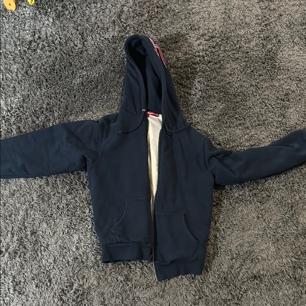 Supreme Blue Sweatshirt Casual Cotton Blend Waffle Thermal Insulated